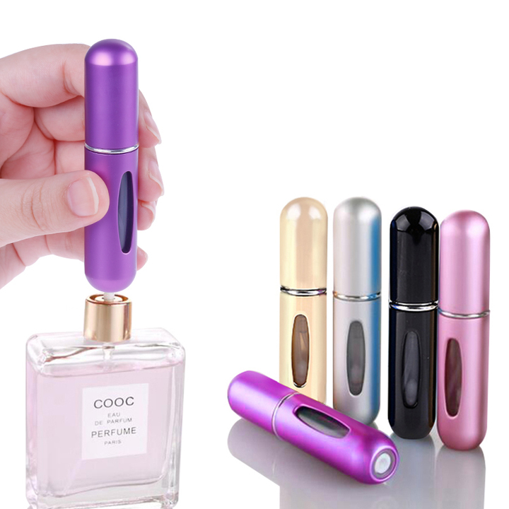 M&amp;J 1Pc Refillable Mini Perfume Spray Bottle Aluminum Spray Atomizer Portable Travel Perfume Bottle