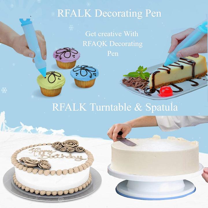 M&amp;J 73PCS Multifunction Cake Decorating Kit Cake Turntable Set Pastry Tube Fondant Tool Kitchen