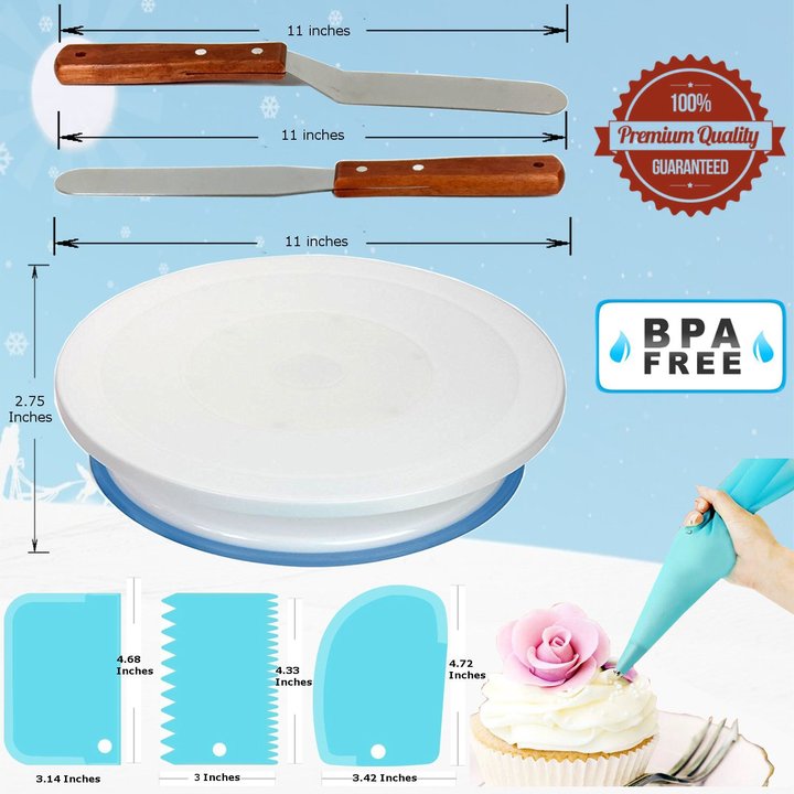 M&amp;J 73PCS Multifunction Cake Decorating Kit Cake Turntable Set Pastry Tube Fondant Tool Kitchen