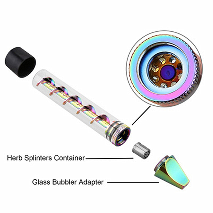 Mini Twisty Glass Blunt Smoking Pipe Grinder Weed Accessories Tobacco Pipe Cleaning Kit Herb Grinder