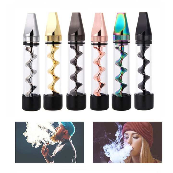 Mini Twisty Glass Blunt Smoking Pipe Grinder Weed Accessories Tobacco Pipe Cleaning Kit Herb Grinder