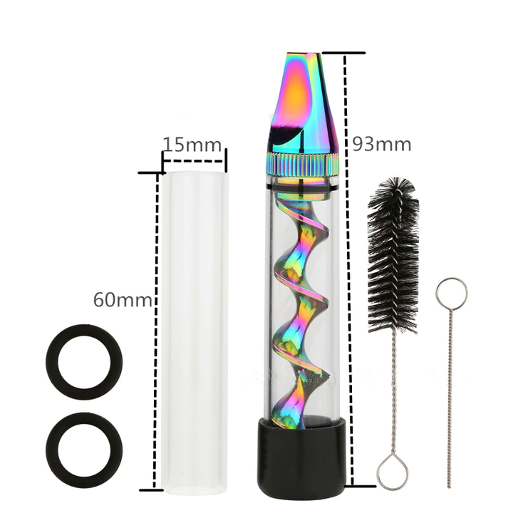 Mini Twisty Glass Blunt Smoking Pipe Grinder Weed Accessories Tobacco Pipe Cleaning Kit Herb Grinder