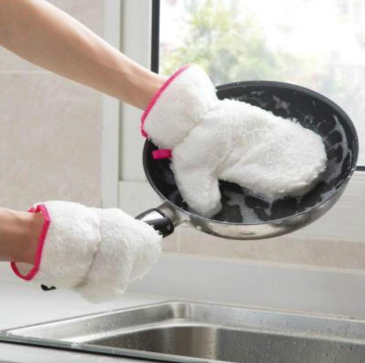 Waterproof Rag Gloves Antislip Dish Washing Gloves Kitchen Tool Furniture Glass Dust Cleaner Washer
