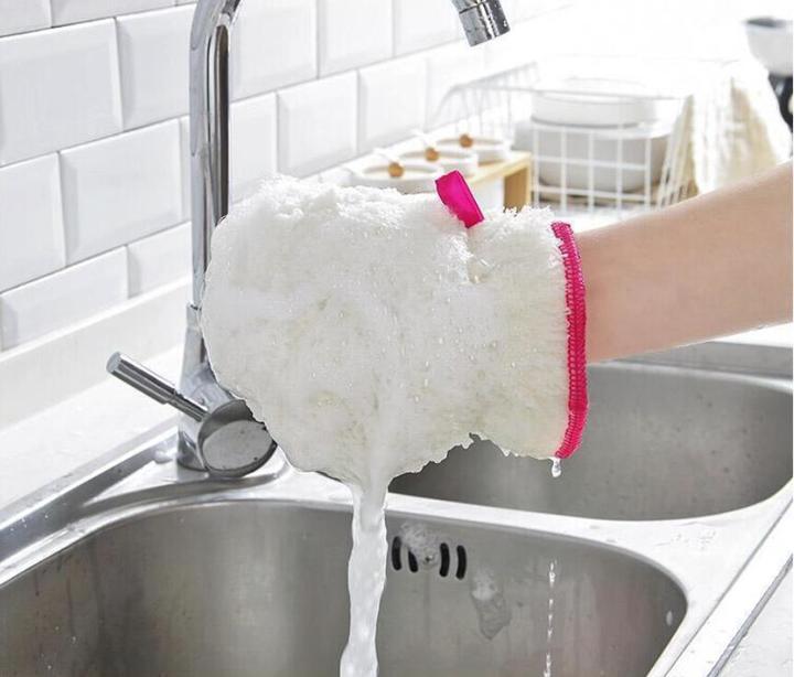 Waterproof Rag Gloves Antislip Dish Washing Gloves Kitchen Tool Furniture Glass Dust Cleaner Washer