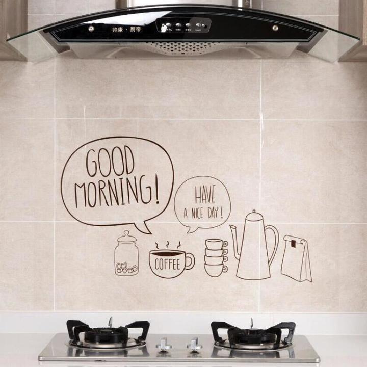 Oil Proof Wallpaper Paste Kitchen Accessories Foil Fumes Heat Resistant Wall Stickers Home Decor