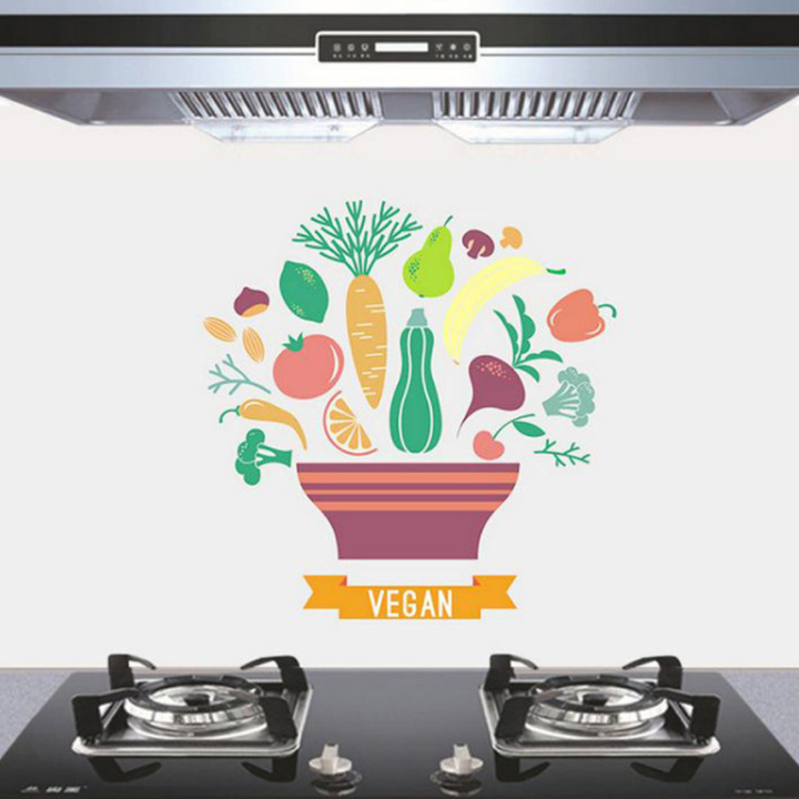 Oil Proof Wallpaper Paste Kitchen Accessories Foil Fumes Heat Resistant Wall Stickers Home Decor