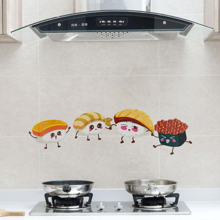 Oil Proof Wallpaper Paste Kitchen Accessories Foil Fumes Heat Resistant Wall Stickers Home Decor