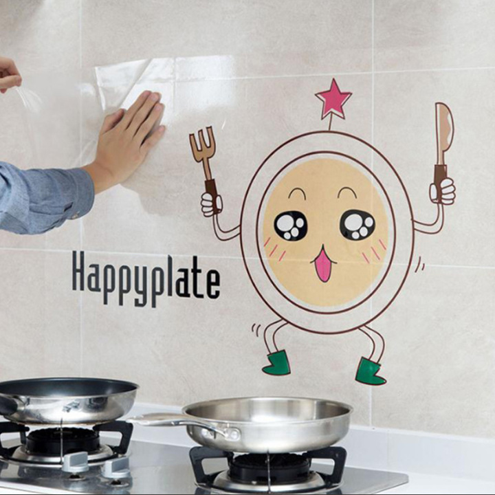 Oil Proof Wallpaper Paste Kitchen Accessories Foil Fumes Heat Resistant Wall Stickers Home Decor