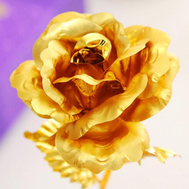 24k Gold Foil Plated Rose Dipped Rose Flower Valentines Day Gift Birthday Wedding Gift For Lovers
