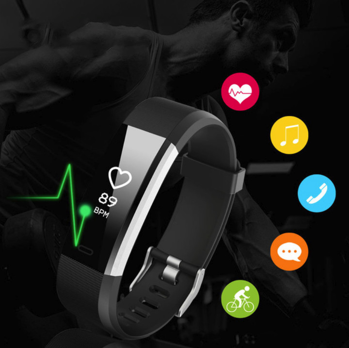 Smart Band Fitness Tracker Heart Rate Tracker Sports Record Blood Pressure Testing Smart Bracelet
