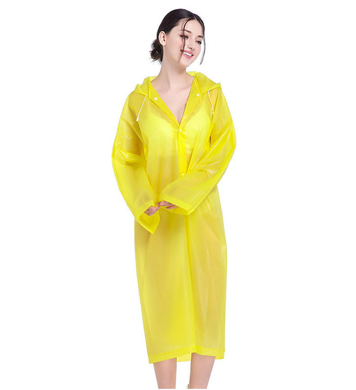 Fashion EVA  Raincoat Thickened Waterproof Rain Coat Clear Transparent Camping Waterproof Rainwear