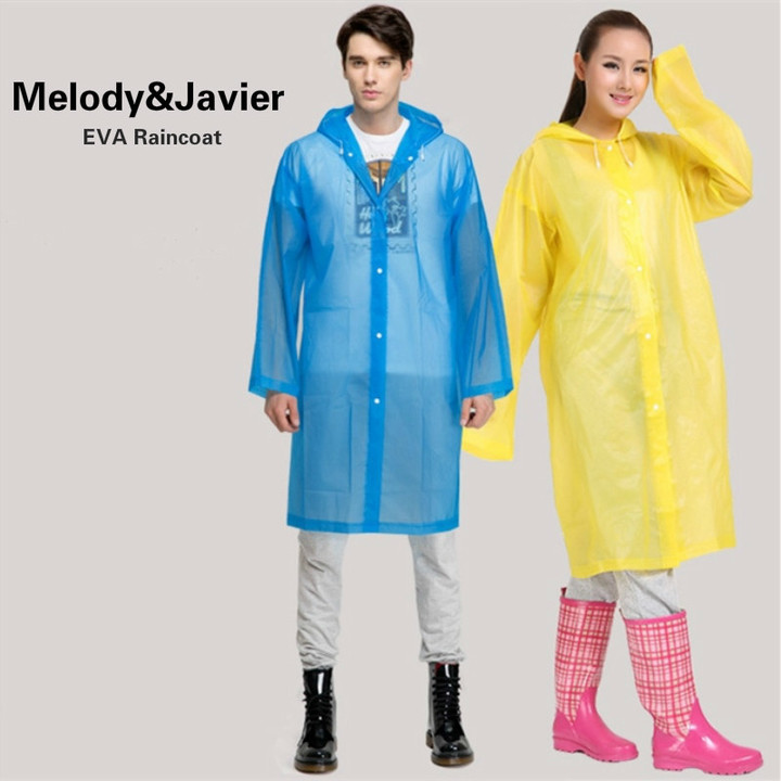 Fashion EVA  Raincoat Thickened Waterproof Rain Coat Clear Transparent Camping Waterproof Rainwear