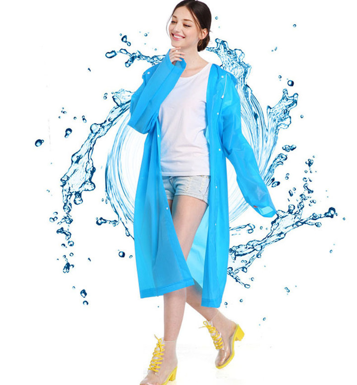 Fashion EVA  Raincoat Thickened Waterproof Rain Coat Clear Transparent Camping Waterproof Rainwear