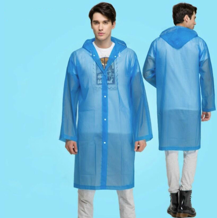 Fashion EVA  Raincoat Thickened Waterproof Rain Coat Clear Transparent Camping Waterproof Rainwear