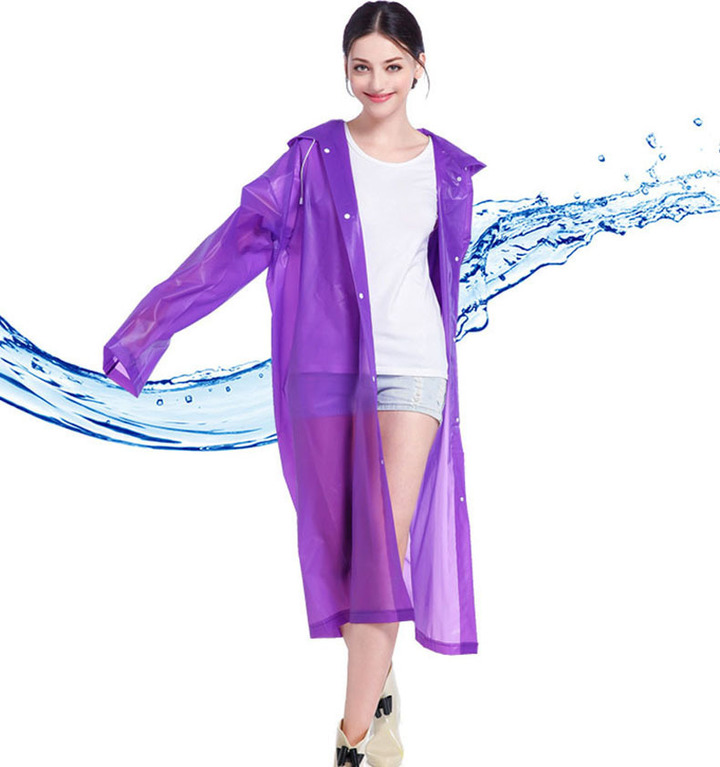 Fashion EVA  Raincoat Thickened Waterproof Rain Coat Clear Transparent Camping Waterproof Rainwear