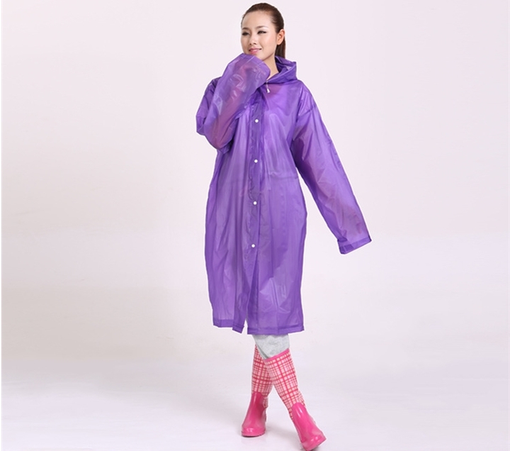Fashion EVA  Raincoat Thickened Waterproof Rain Coat Clear Transparent Camping Waterproof Rainwear