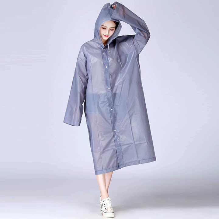Fashion EVA  Raincoat Thickened Waterproof Rain Coat Clear Transparent Camping Waterproof Rainwear