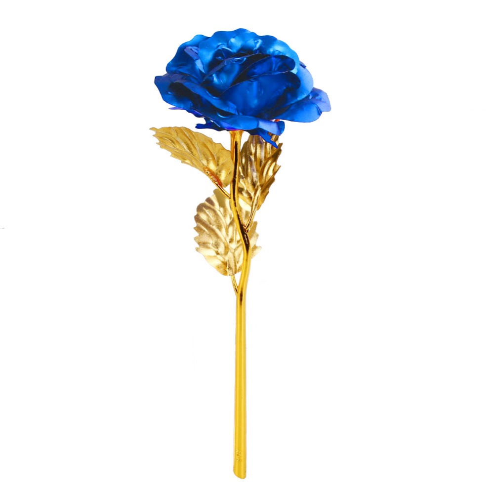 24K Foil Plated Rose Gold Rose Wedding Decor Valentine&apos;s Day Gift Lover&apos;s Artificial Home Decor