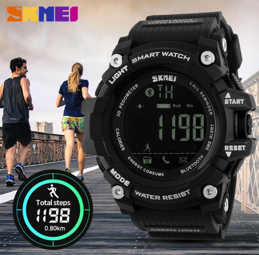 SKMEI Men Watch Pedometer Calories Smart Watch  Sports Watches 50M Waterproof Digital Wristwatches