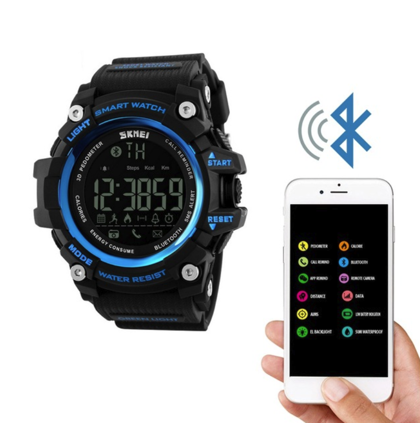 SKMEI Men Watch Pedometer Calories Smart Watch  Sports Watches 50M Waterproof Digital Wristwatches