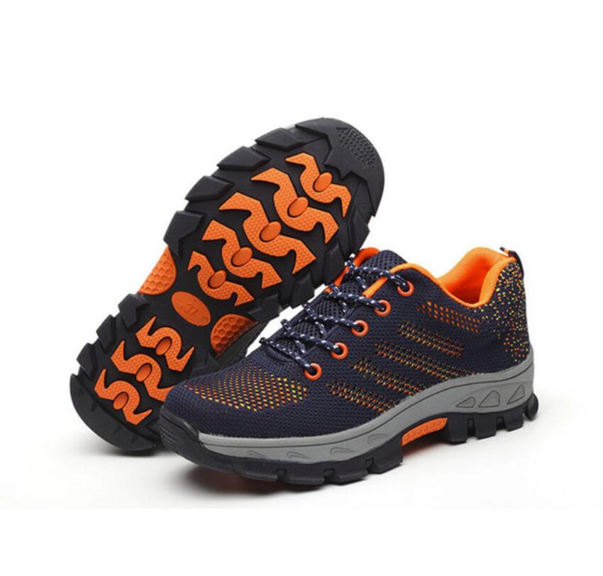 Men Steel Toe Cap Work Safety Shoes Outdoor Anti-slip Steel Puncture Proof Construction Shoes
