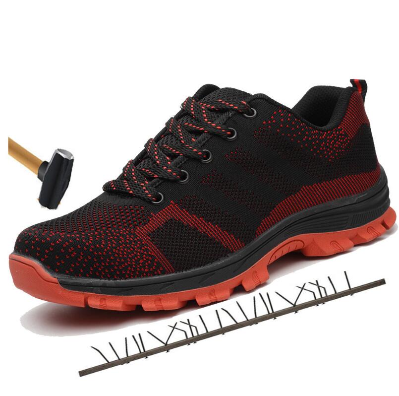 Men Steel Toe Cap Work Safety Shoes Outdoor Anti-slip Steel Puncture Proof Construction Shoes