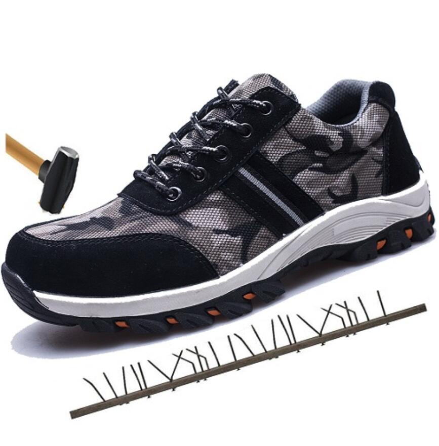 Construction Men Outdoor Steel Toe Cap Work Boots Shoes Men Camouflage Puncture Proof Safety Shoes