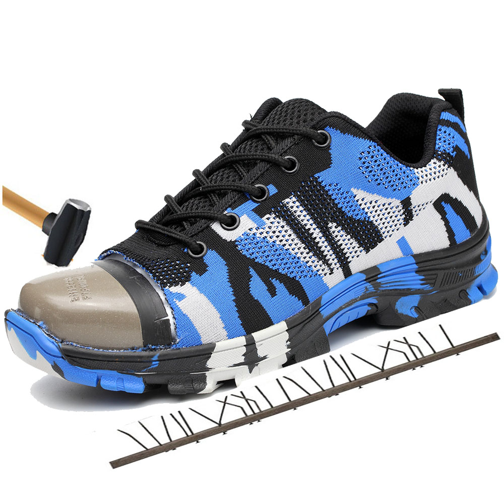 Construction Men Outdoor Steel Toe Cap Work Boots Shoes Men Camouflage Puncture Proof Safety Shoes
