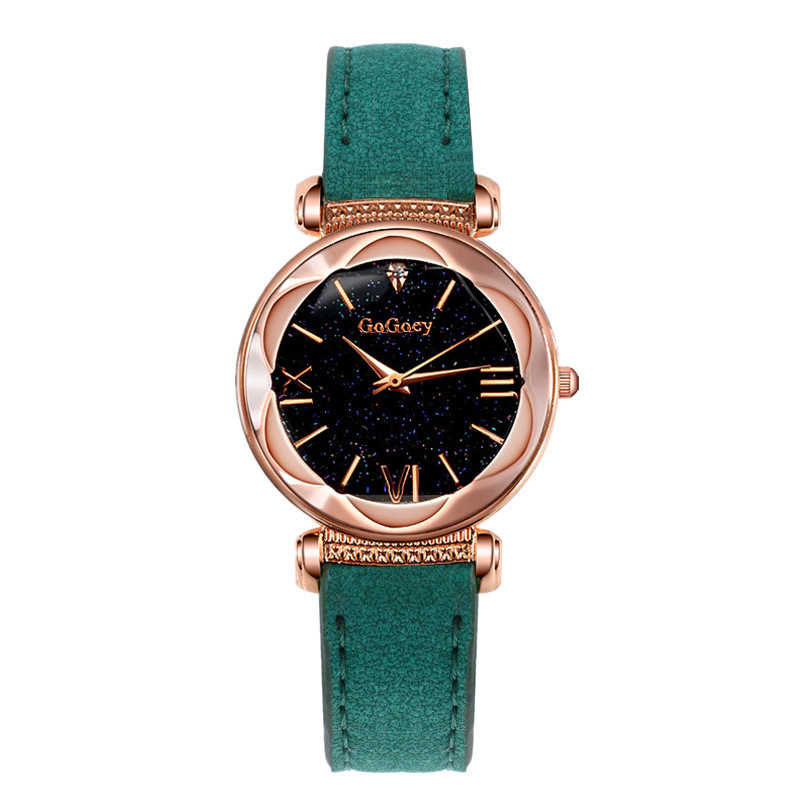New Fashion Gogoey Brand Rose Gold Leather Watches Women Ladies Casual Dress Quartz Wristwatch