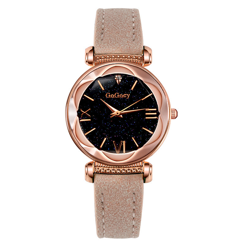 New Fashion Gogoey Brand Rose Gold Leather Watches Women Ladies Casual Dress Quartz Wristwatch