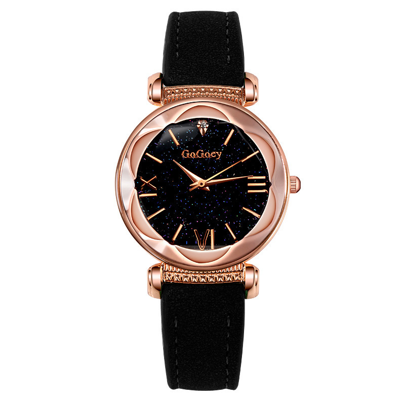 New Fashion Gogoey Brand Rose Gold Leather Watches Women Ladies Casual Dress Quartz Wristwatch