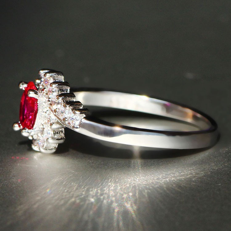 Exquisite Sterling Silver Natural Sapphire Gemstones Opal Birthstone Bride Wedding Engagement Ring