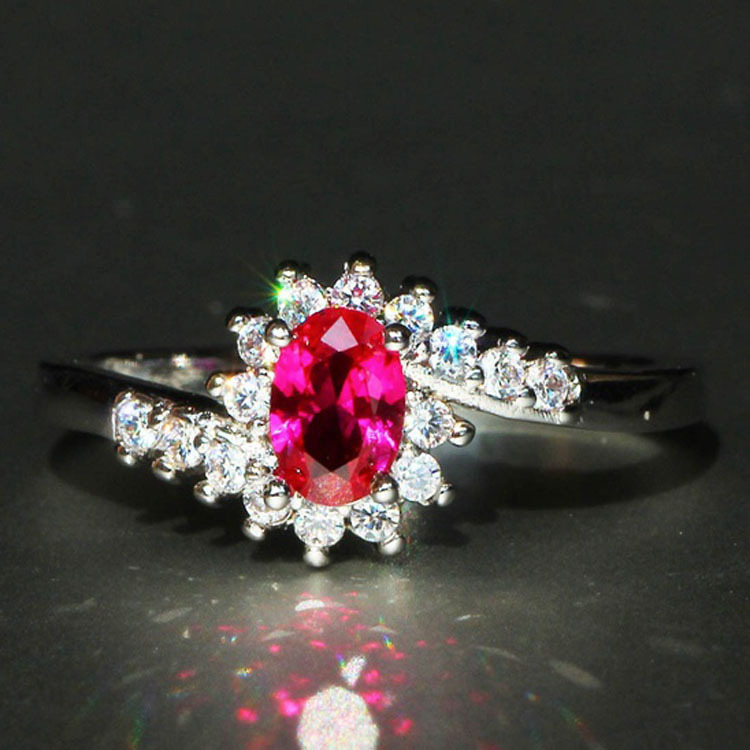 Exquisite Sterling Silver Natural Sapphire Gemstones Opal Birthstone Bride Wedding Engagement Ring