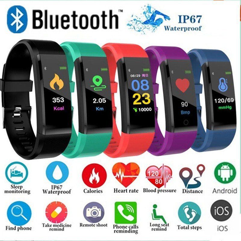 Smart Band Fitness Sports Blood Pressure Heart Rate Monitor Smart Watch Wrist Band Bracelet