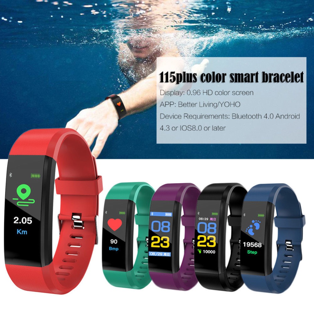 Smart Band Fitness Sports Blood Pressure Heart Rate Monitor Smart Watch Wrist Band Bracelet