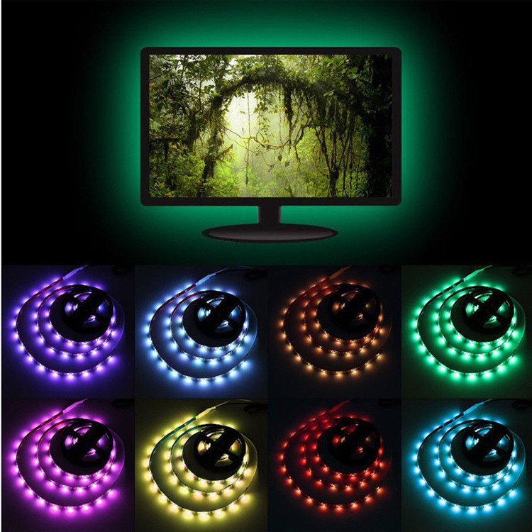 USB LED Strip Flexible Lights Lamp Remote control Desktop Decor Tape TV Background LED Lighting