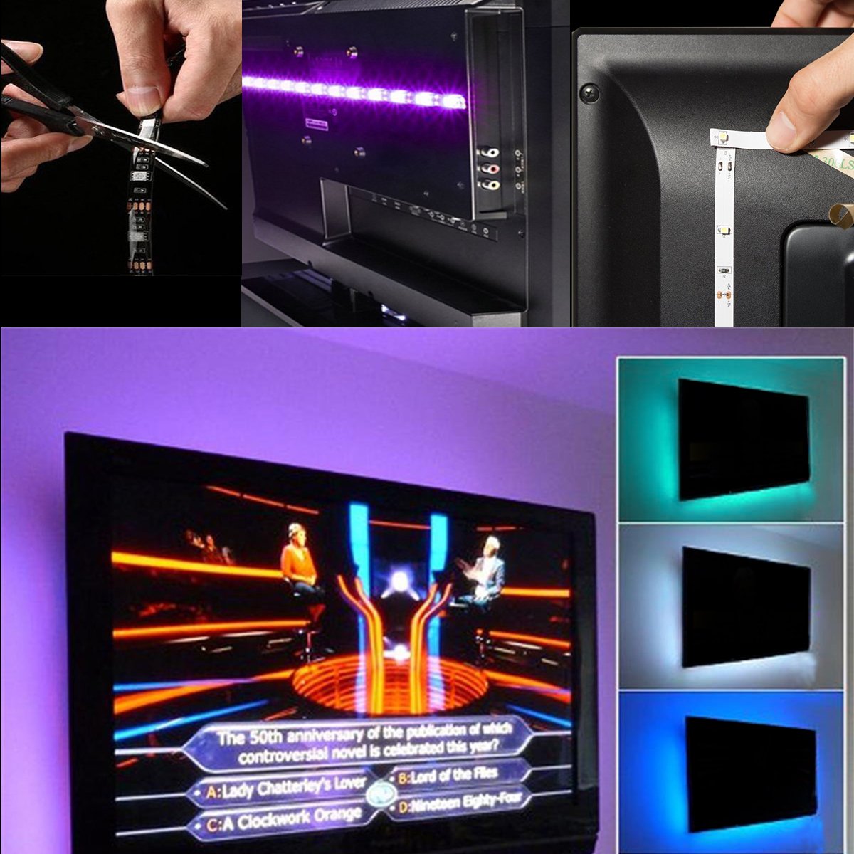 USB LED Strip Flexible Lights Lamp Remote control Desktop Decor Tape TV Background LED Lighting