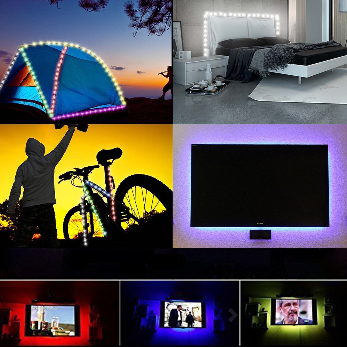 USB LED Strip Flexible Lights Lamp Remote control Desktop Decor Tape TV Background LED Lighting