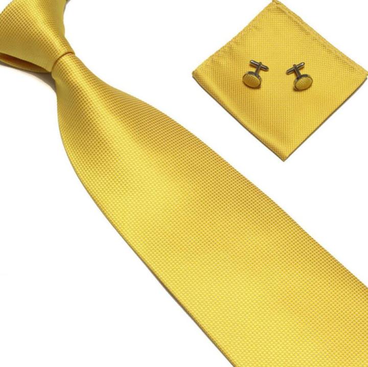 Mens Classic Gold Plain Skinny Necktie