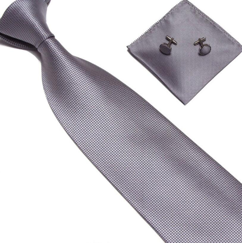 Men Classic Solid Plain Fine Tie Woven Skinny Silk Blend Suits Ties Neckties Office Work Men Tie Set Gift