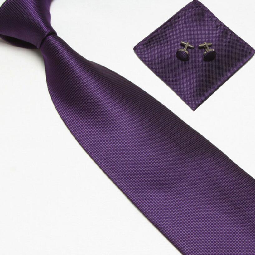 Men Classic Solid Plain Fine Tie Woven Skinny Silk Blend Suits Ties Neckties Office Work Men Tie Set Gift