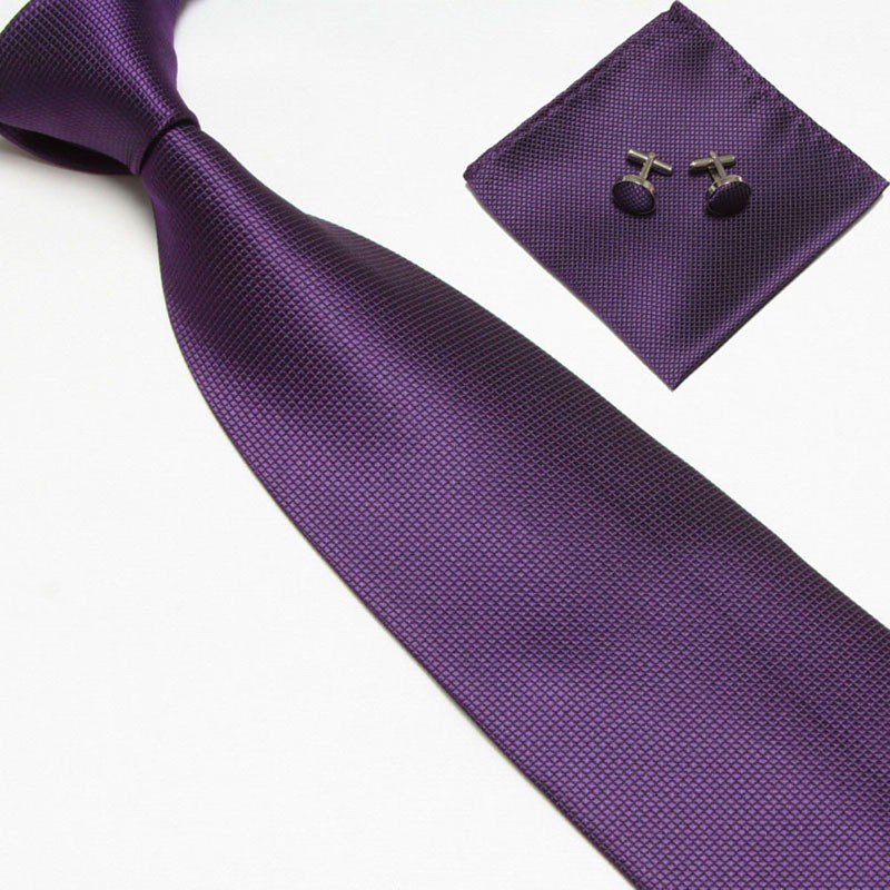 Men Classic Solid Plain Fine Tie Woven Skinny Silk Blend Suits Ties Neckties Office Work Men Tie Set Gift