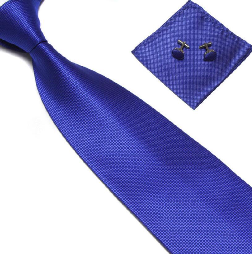 Men Classic Solid Plain Fine Tie Woven Skinny Silk Blend Suits Ties Neckties Office Work Men Tie Set Gift