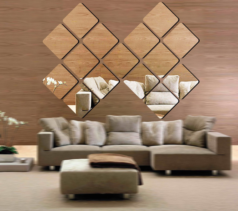 6PCS 3D Mirror Square Vinyl Removable Wall Sticker Decal Home Decor Art DIY Wall Stickers