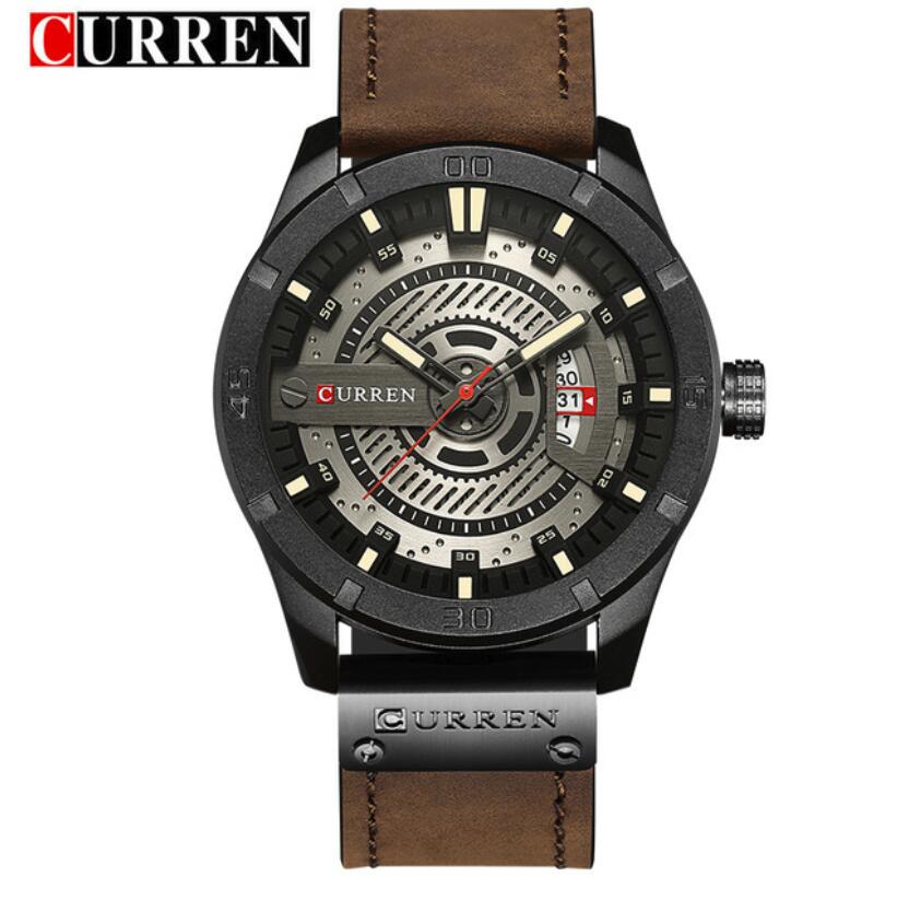 Luxury Brand CURREN Men Military Sports Watches Men Quartz Date Clock Leather Wrist Watch Men