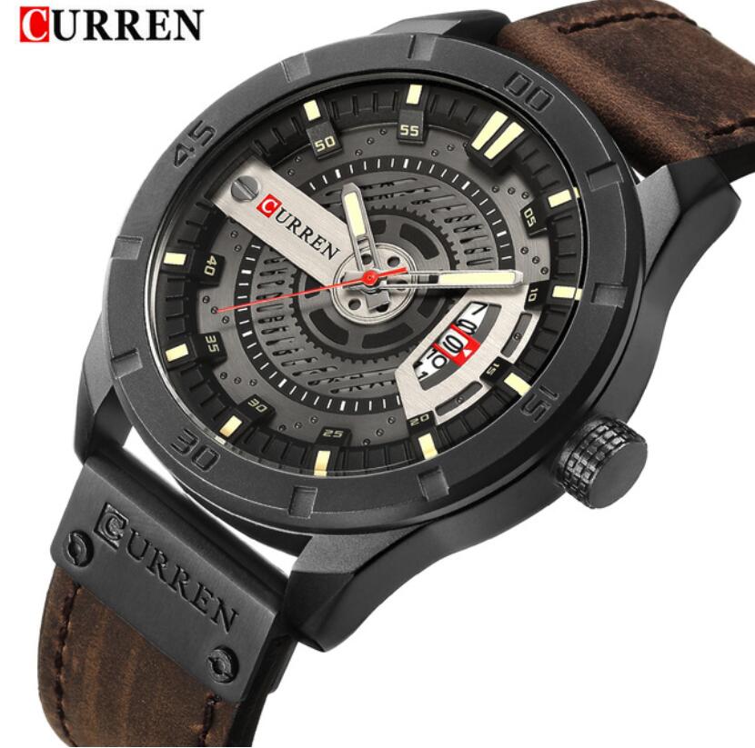 Luxury Brand CURREN Men Military Sports Watches Men Quartz Date Clock Leather Wrist Watch Men
