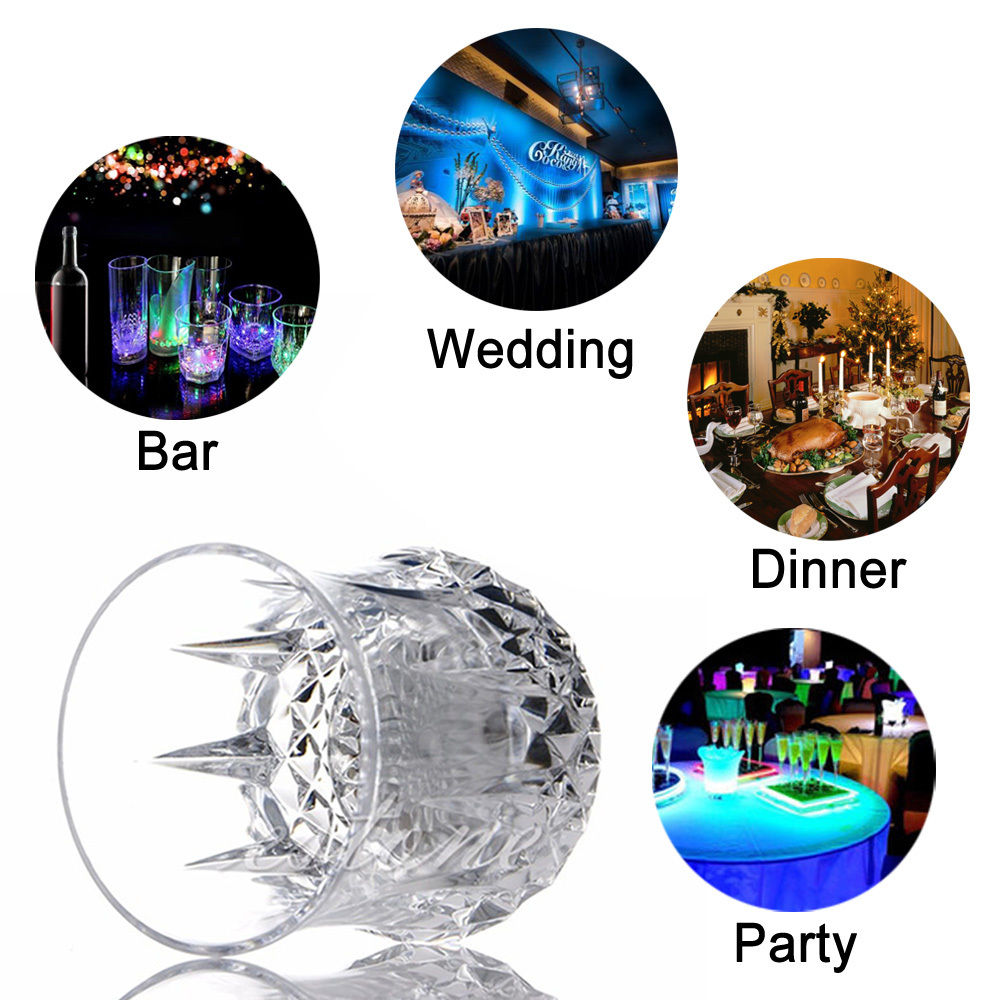 LED Flashing Glowing Water Liquid Activated Light-up Wine Beer Glass Cup Mug Party Bar Drink Cups