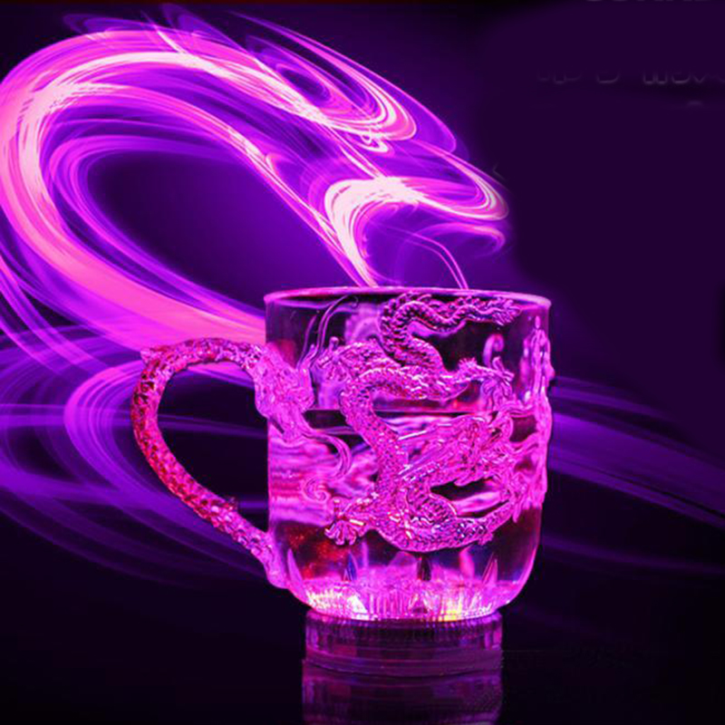 LED Flashing Glowing Water Liquid Activated Light-up Wine Beer Glass Cup Mug Party Bar Drink Cups