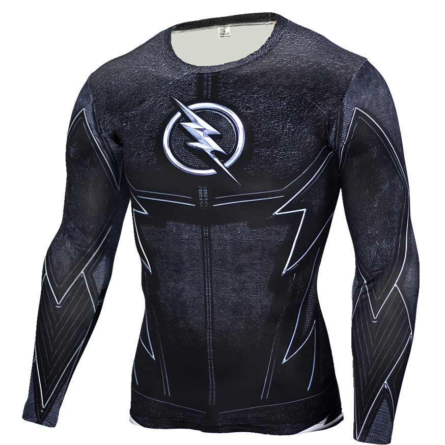 Hot Sale MMA Compression Shirt Men Anime Bodybuilding Long Sleeve Crossfit 3D Superman T Shirt Tops Men