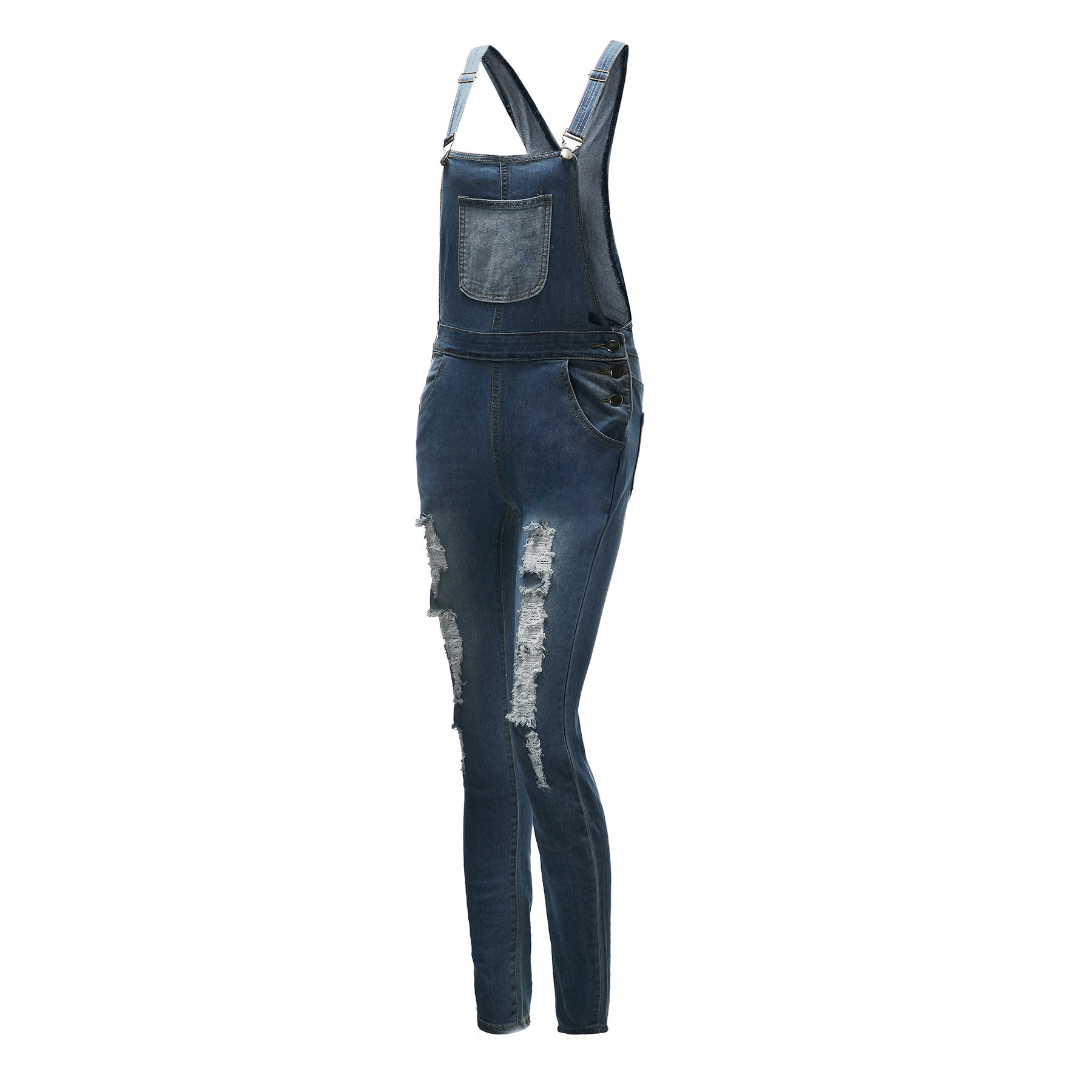 Denim Women Overalls High Waist Ripped Jeans Woman Jumpsuits Stretch Denim Pants Female Trousers